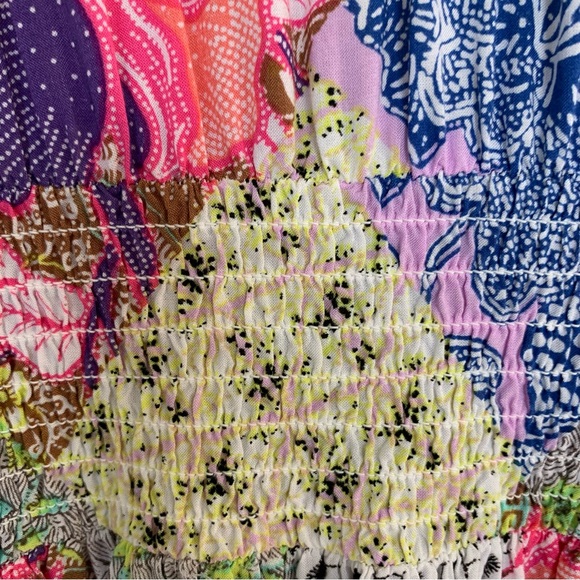 Victorias Secret S Relaxed Pink Green Blue Mixed Print Patchwork Swim Cover Up - Picture 6 of 12